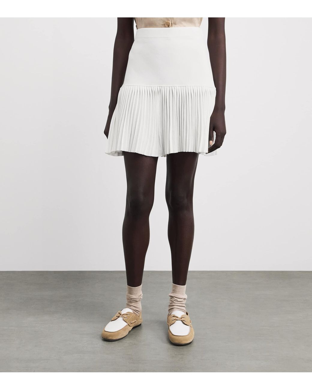 Claudie Pierlot White Pleated Mini Skirt