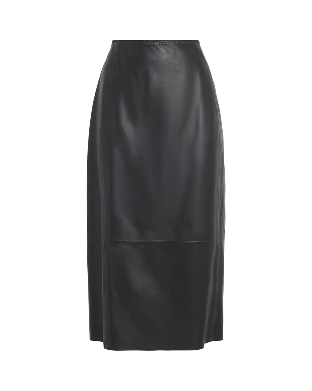 Vince Gray Lambskin Midi Skirt