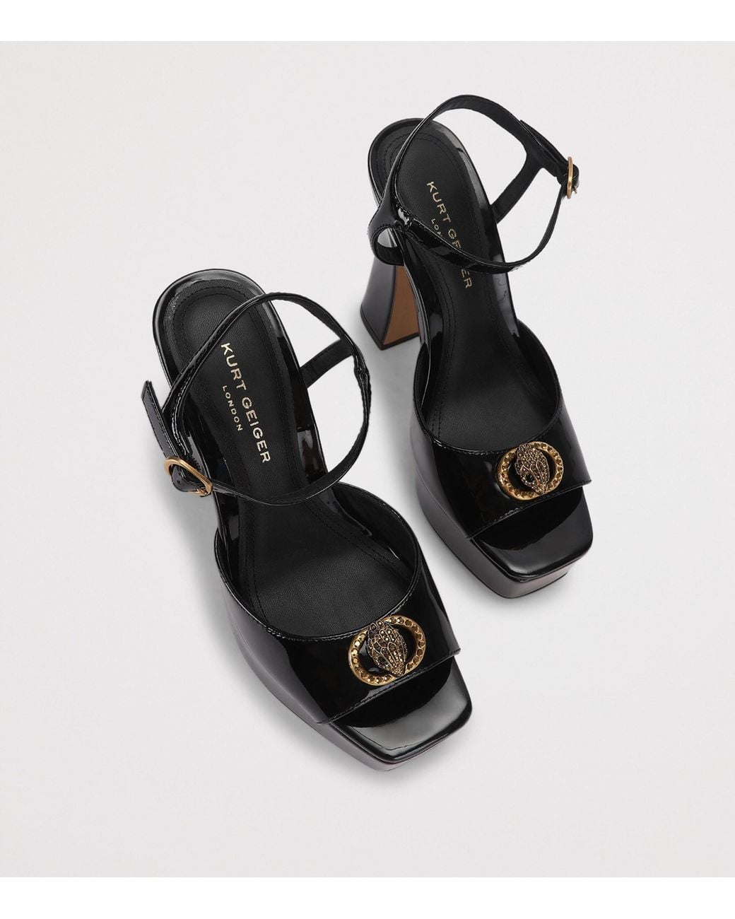 Kurt Geiger Black Patent Chelsea Platform Heels 130