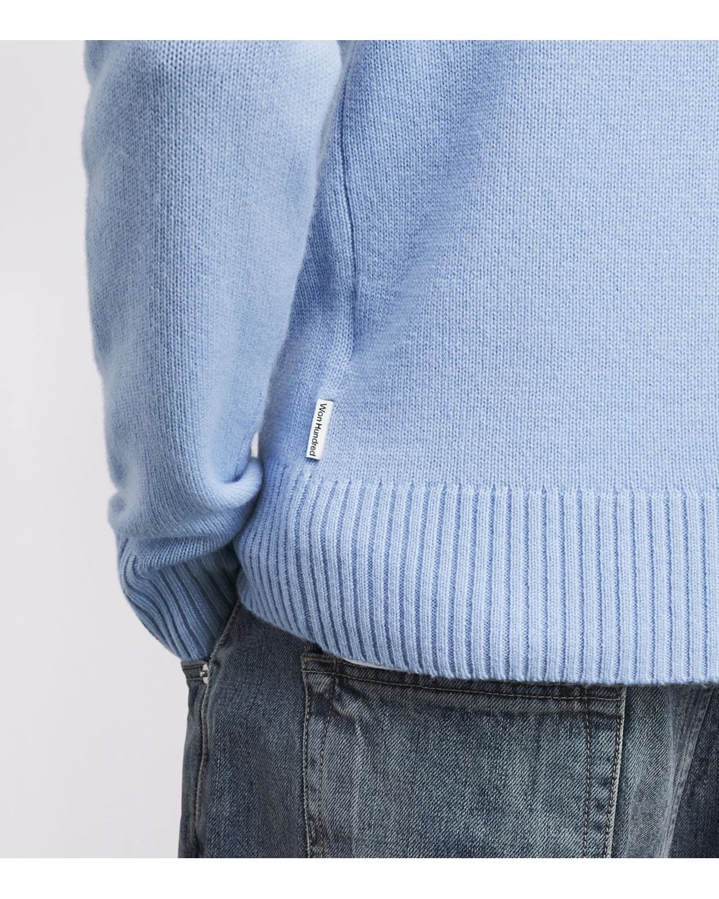 Won Hundred Blue Cashmere Rune Sweater for men