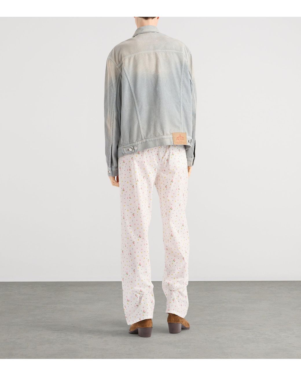 Prada Gray Corduroy Blouson Jacket