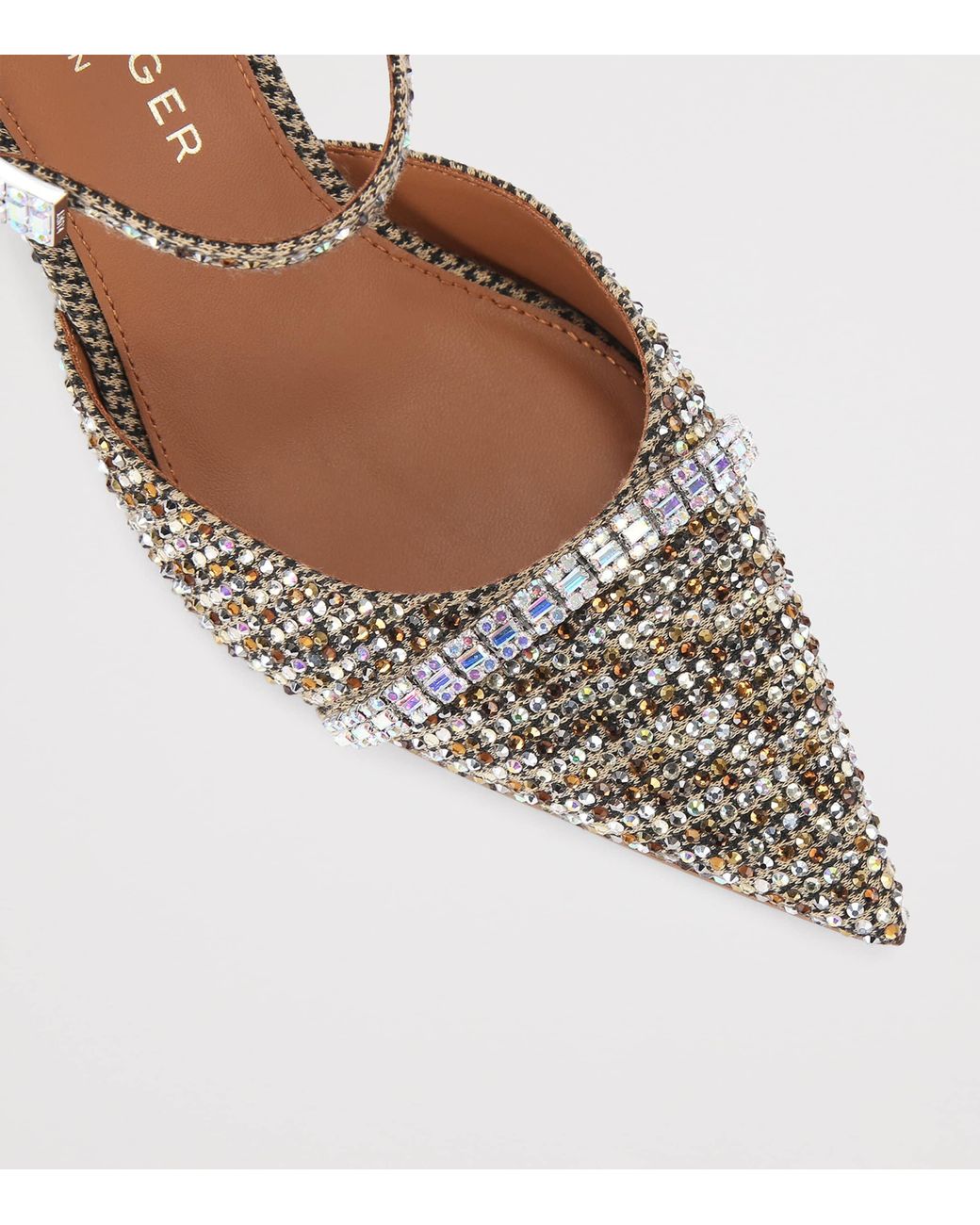 Kurt Geiger Metallic Embellished Strass Point Mules 90