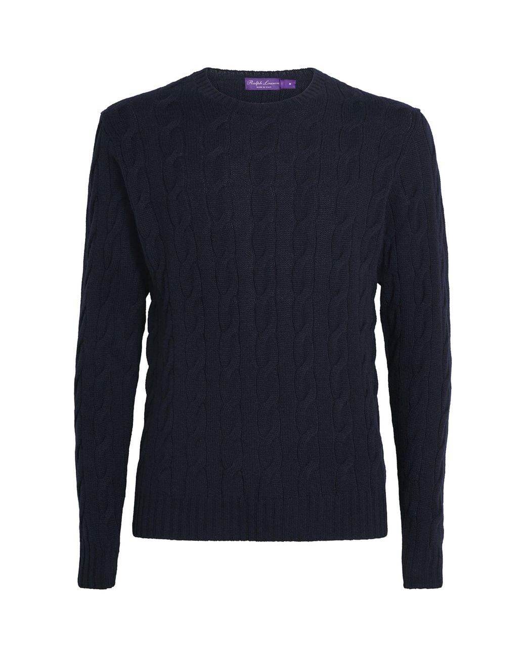 Ralph Lauren Blue Cashmere Cable-Knit Sweater for men