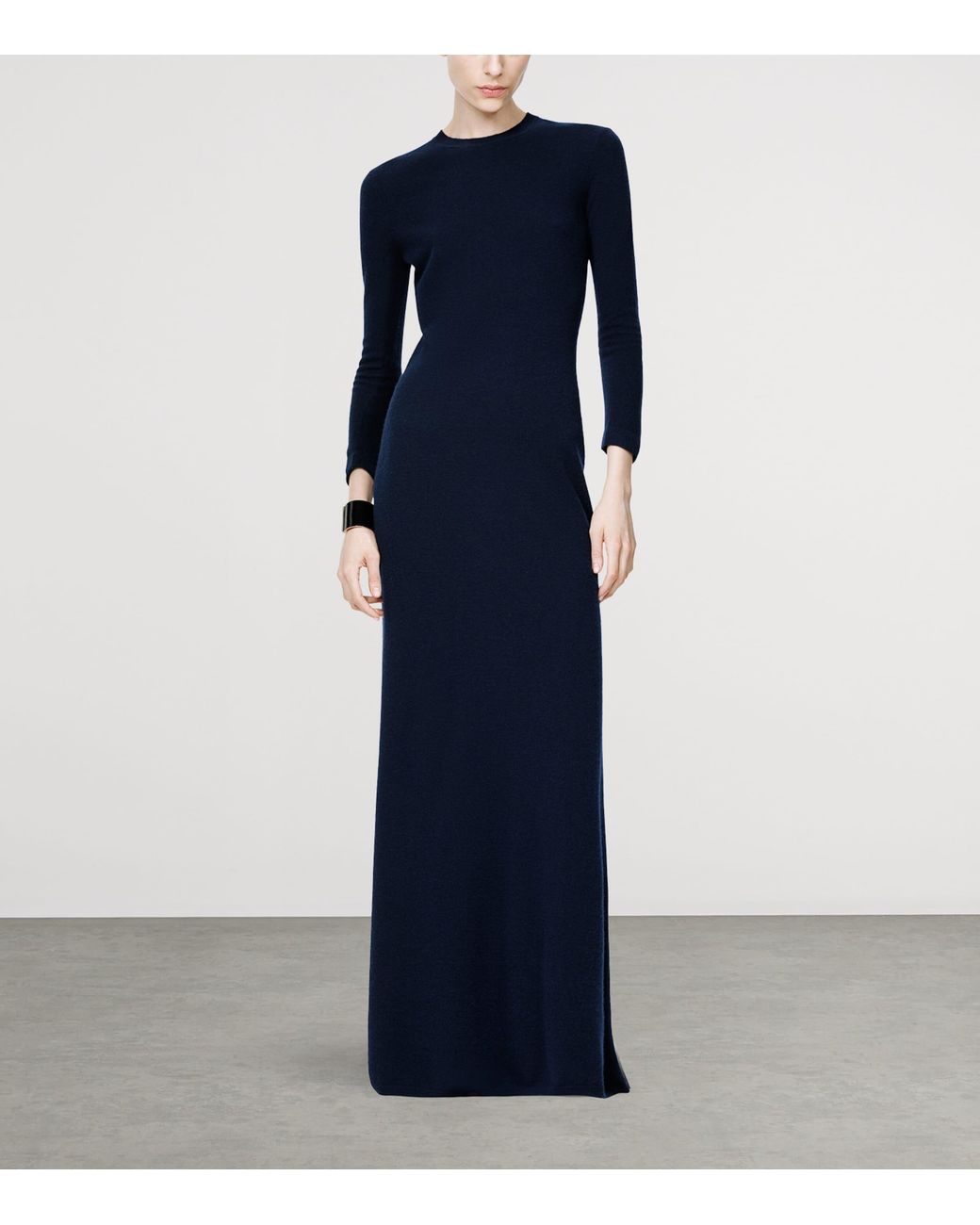 Tom Ford Blue Cashmere-Silk-Blend Sheer Back Maxi Dress