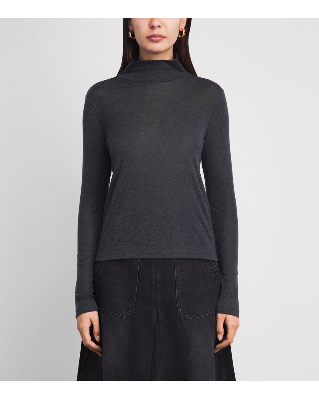ME+EM Blue High-Neck Layering Top