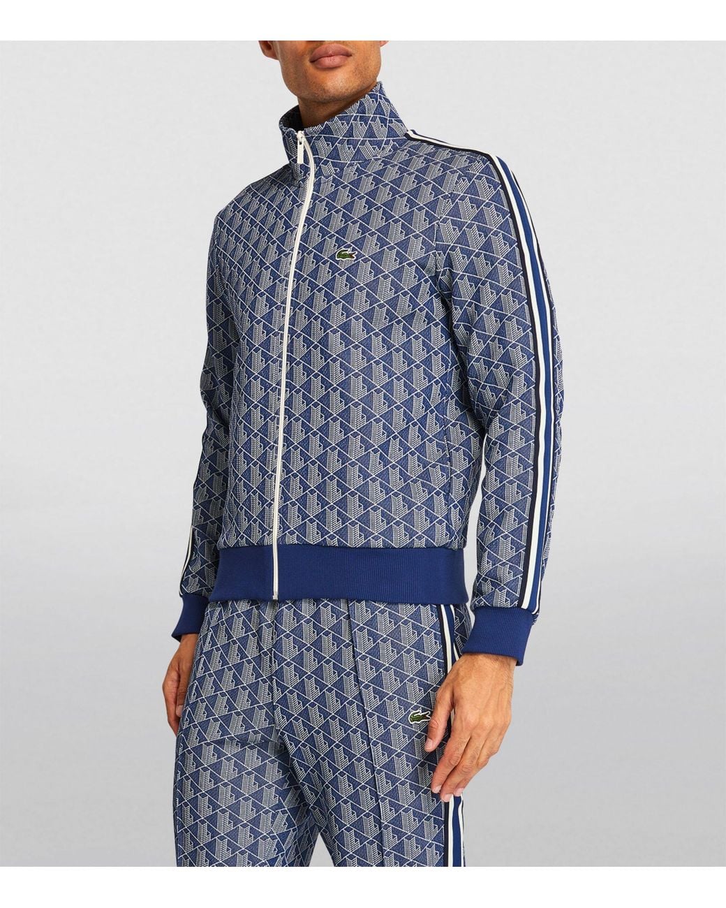 LACOSTE モノグラム ジャケット US L Lacoste Monogram Print Track Jacket in Blue for Men | Lyst