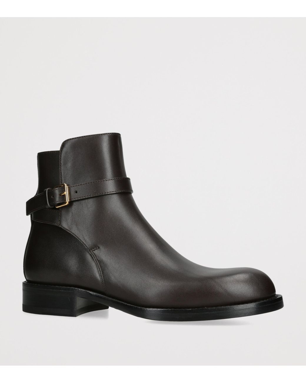 The Row Black Nobilis Leather Ankle Boots