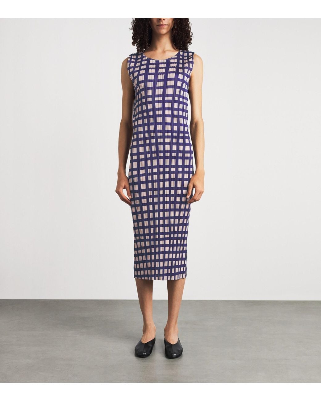 Pleats Please Issey Miyake Purple Basket Midi Dress
