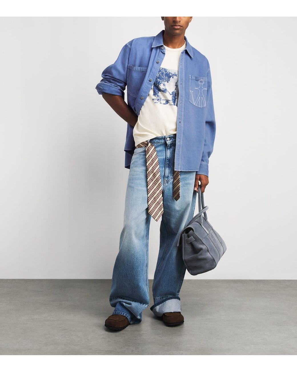 J.W. Anderson Blue Oversized Denim Shirt for men
