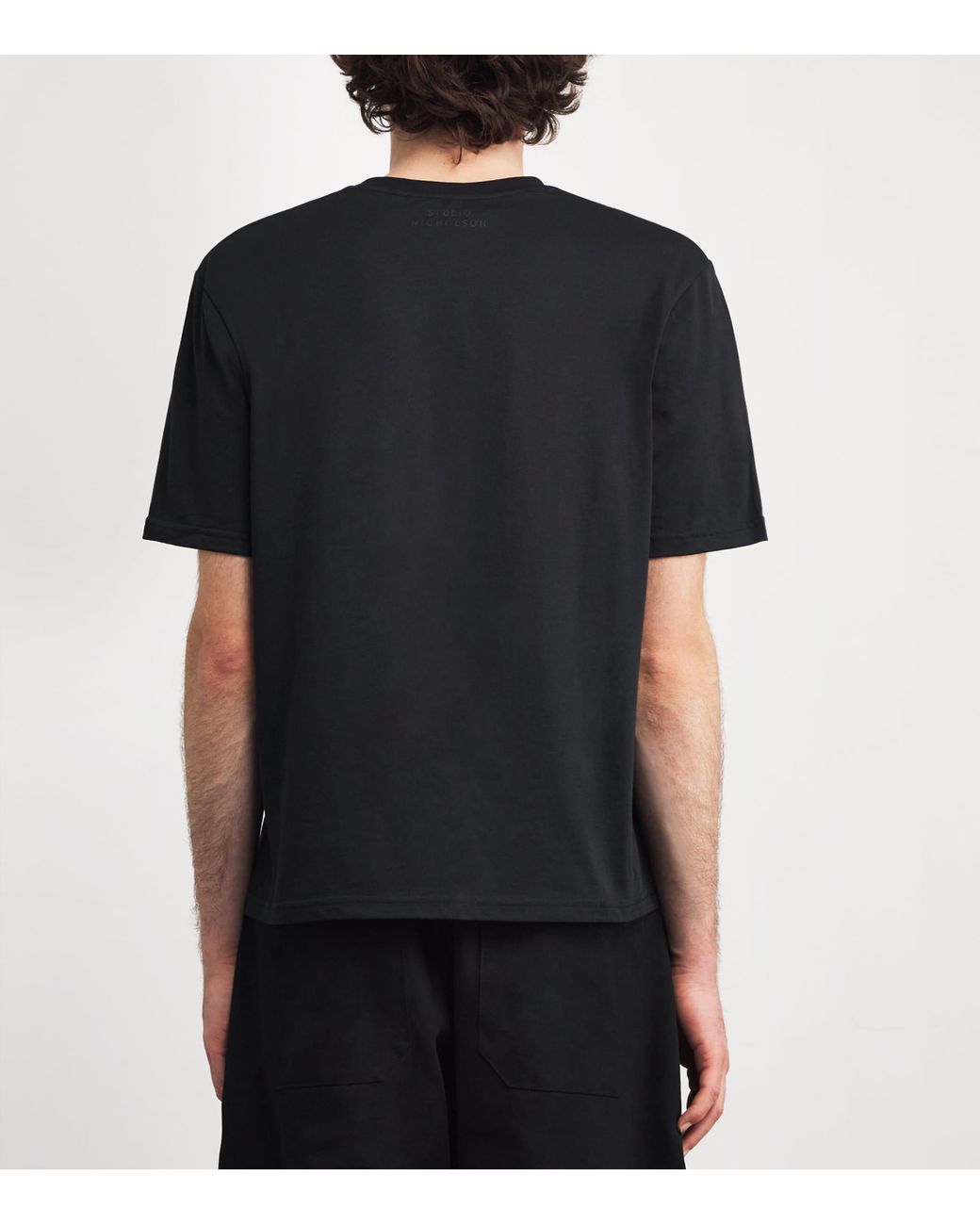 Studio Nicholson Black Cotton Bric T-Shirt for men