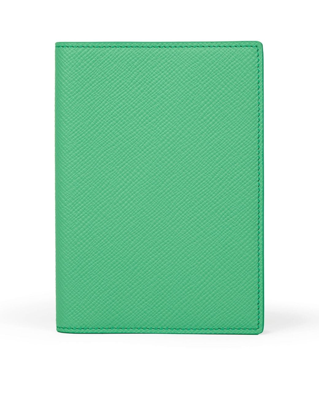 Smythson Green Leather Panama Passport Cover for men