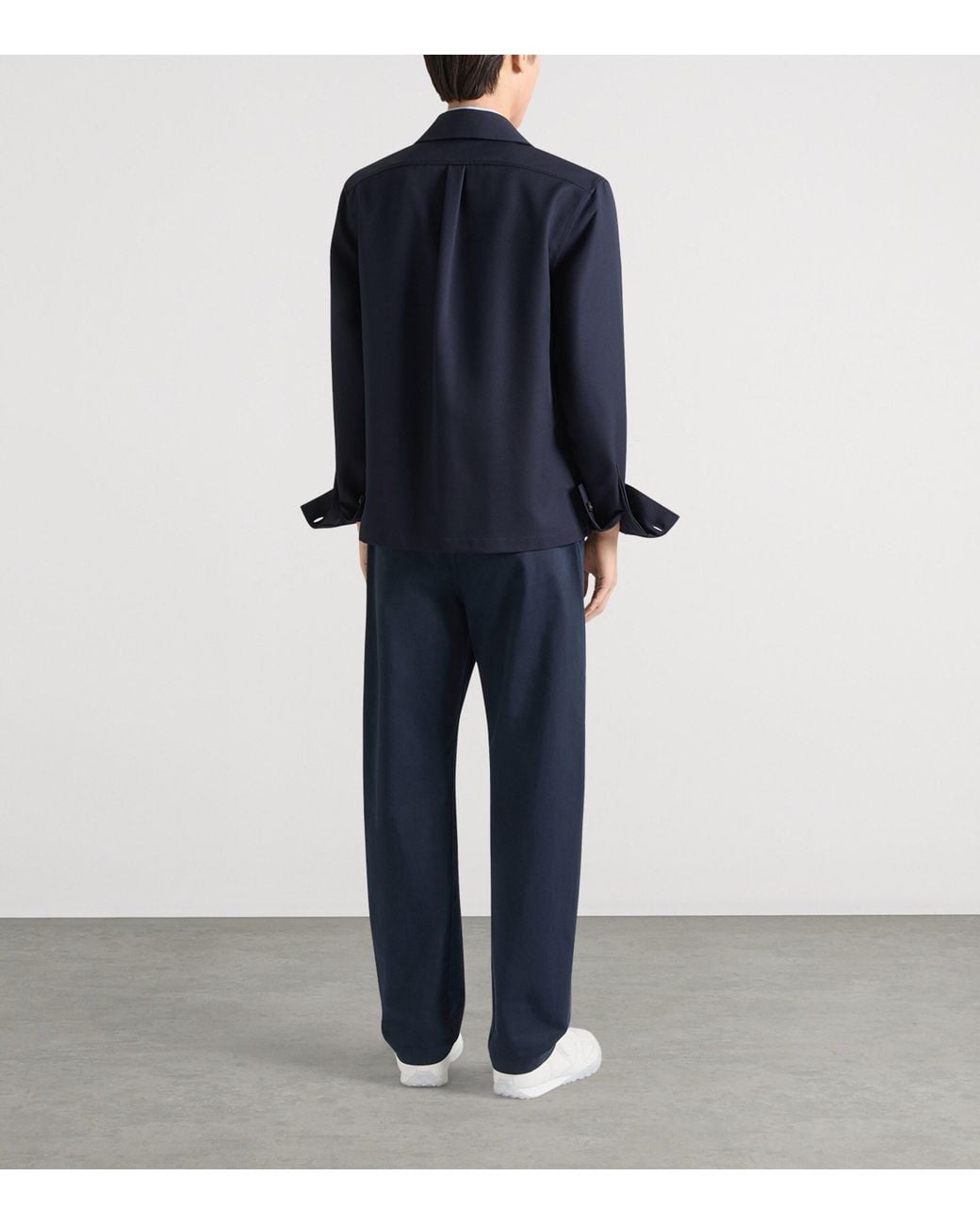 Givenchy Blue Wool Trompe-L'Oeil Shirt for men