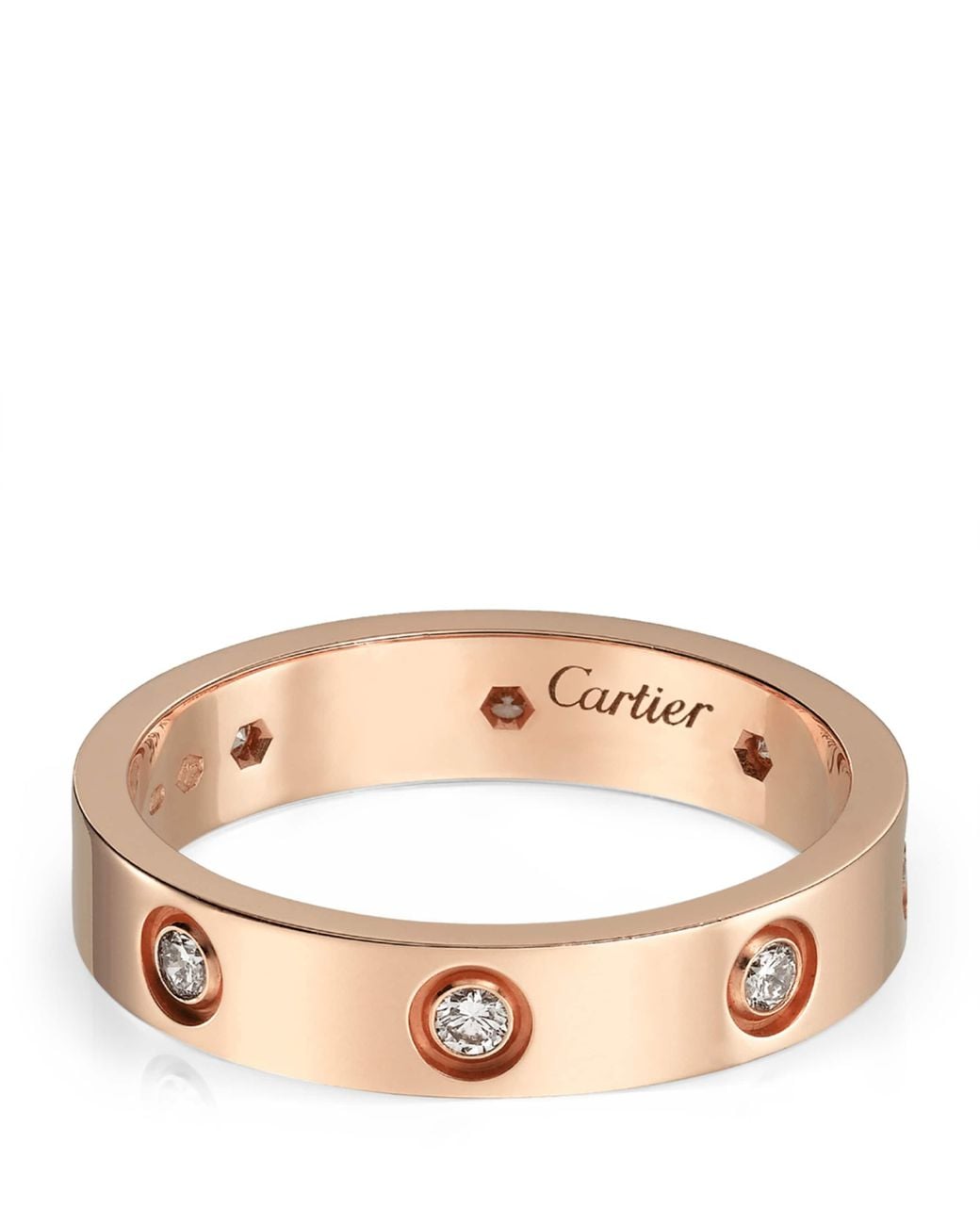 Cartier Pink Rose And Diamond Love Ring