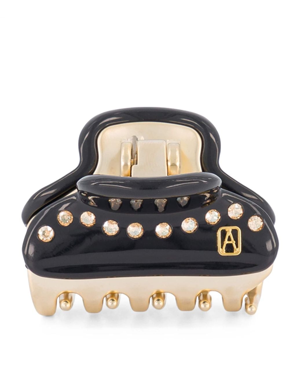 Alexandre De Paris Black Plated Crystal-Embellished Claw Hair Clip