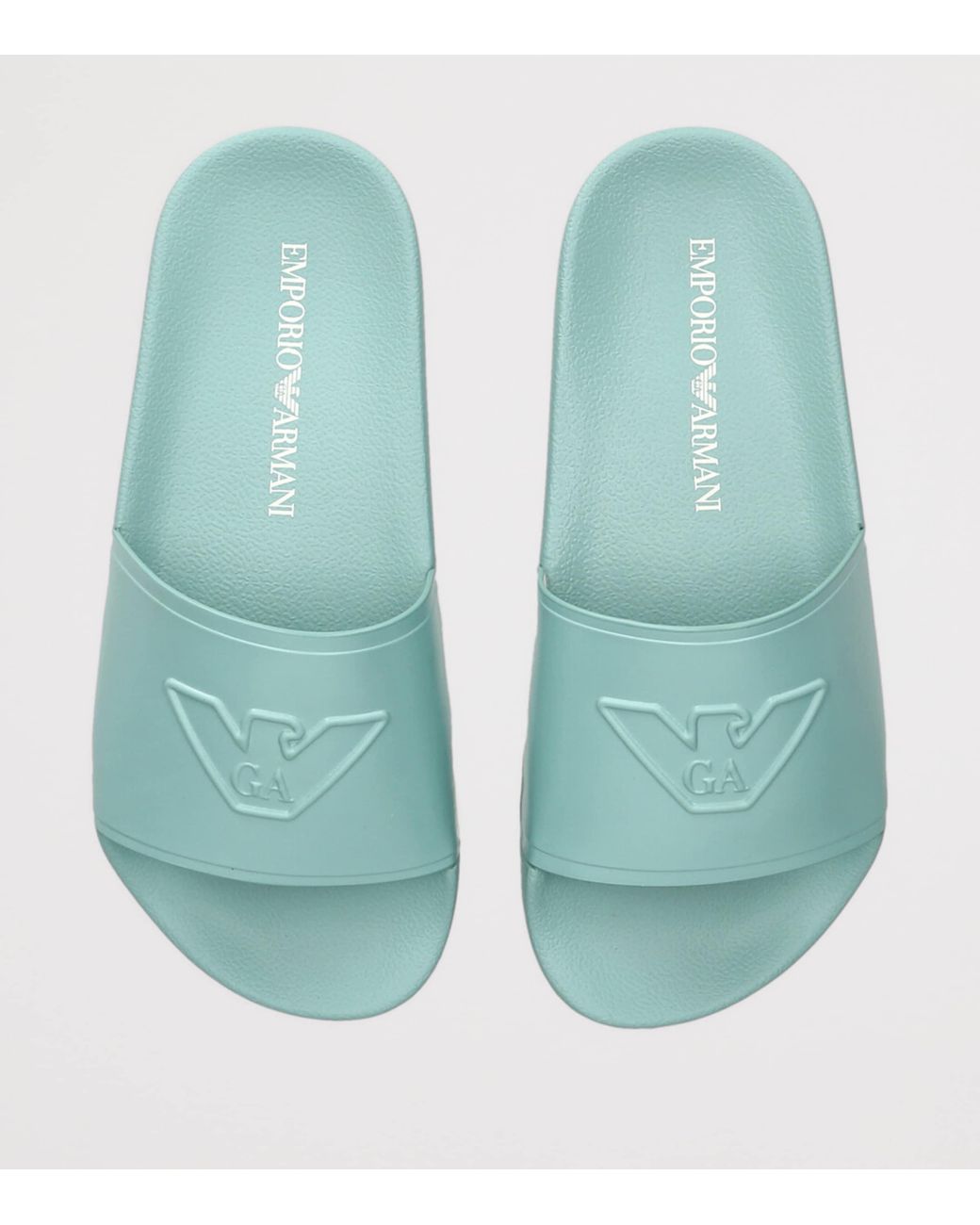 Giorgio Armani Green Logo Slides for men