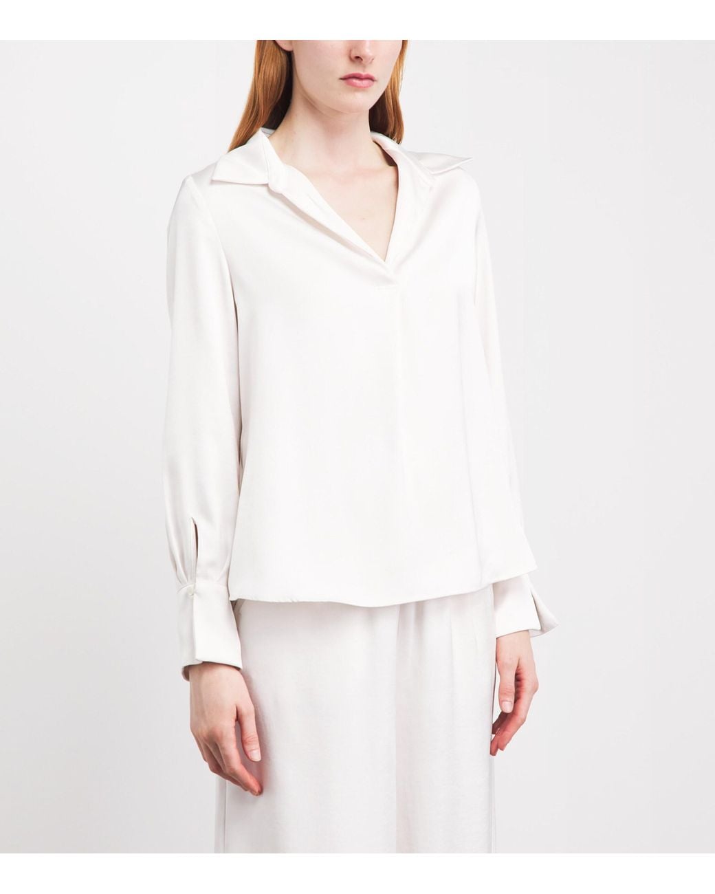 Claudie Pierlot White Satin Blouse