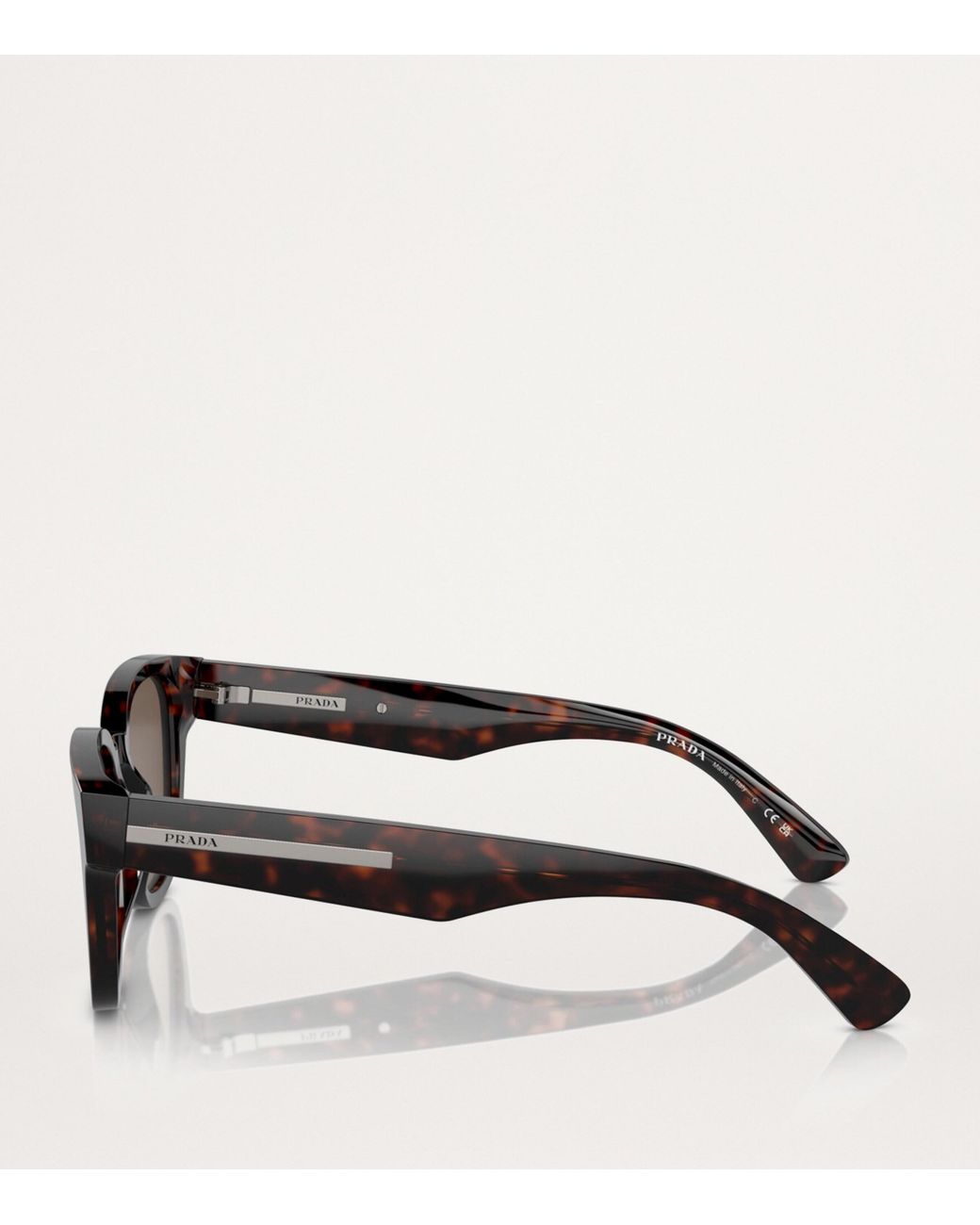 Prada Brown Acetate Rectangular Sunglasses for men