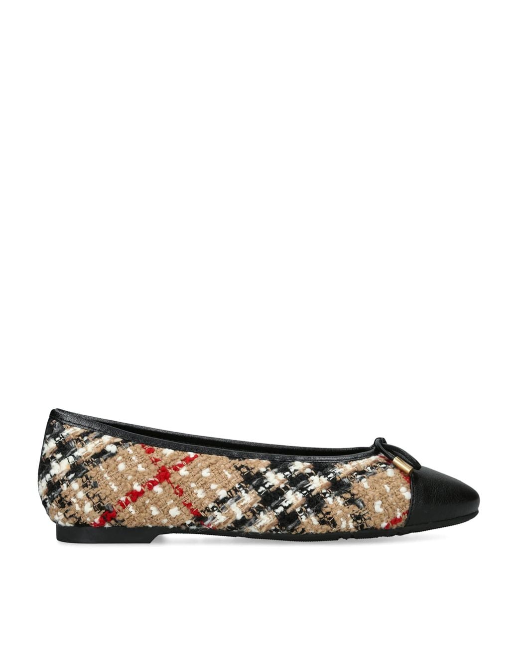 Burberry Brown Bouclé Check Highgate Ballet Flats