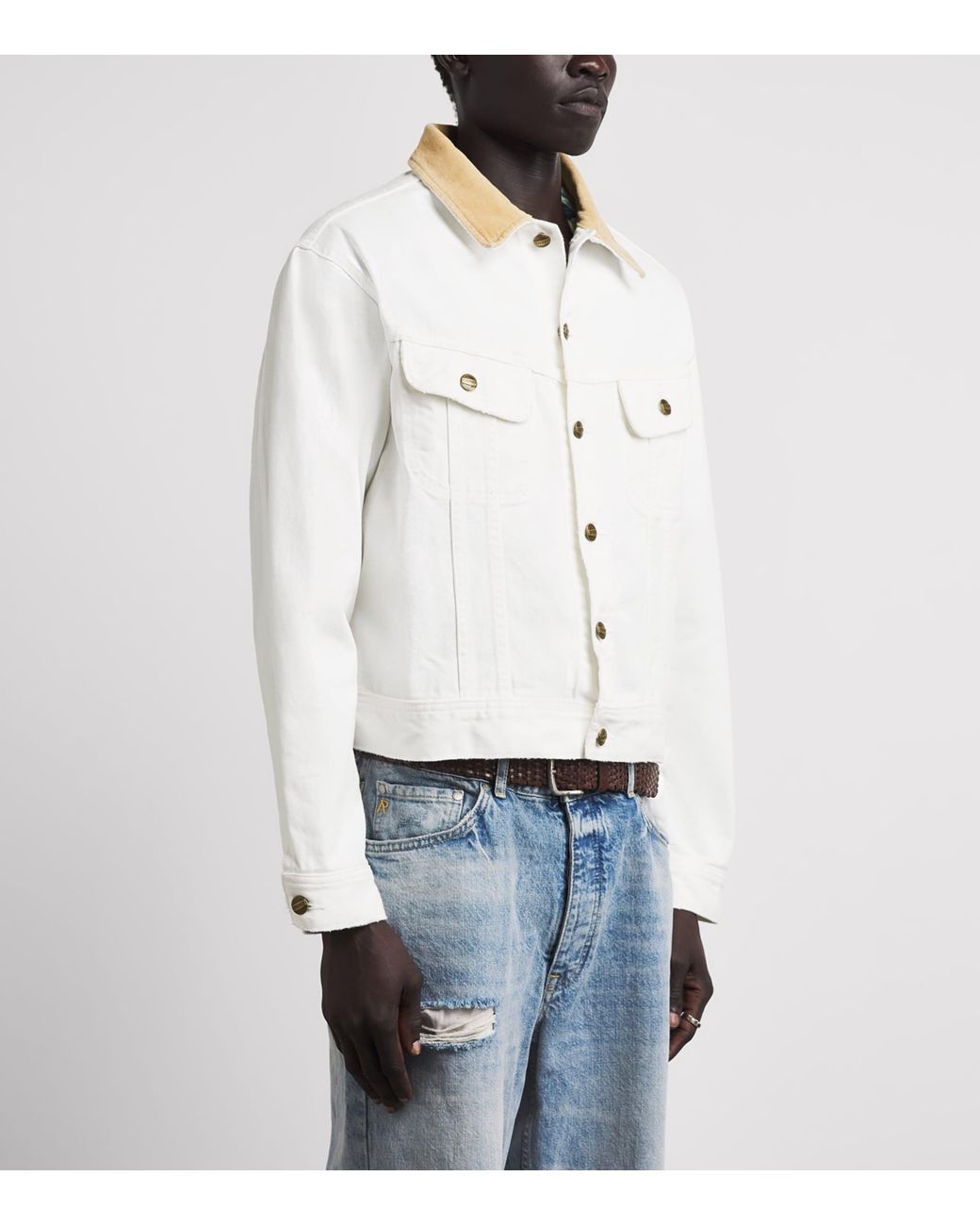 CHERRY LA White Denim Trucker Jacket for men