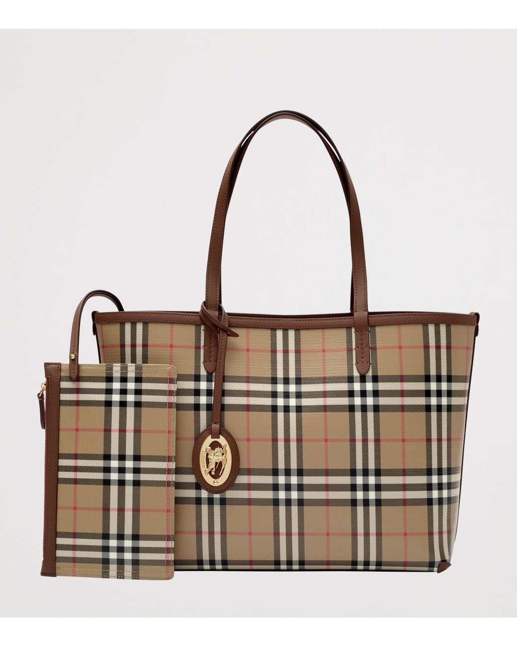 Burberry Black Small Check Tote Bag