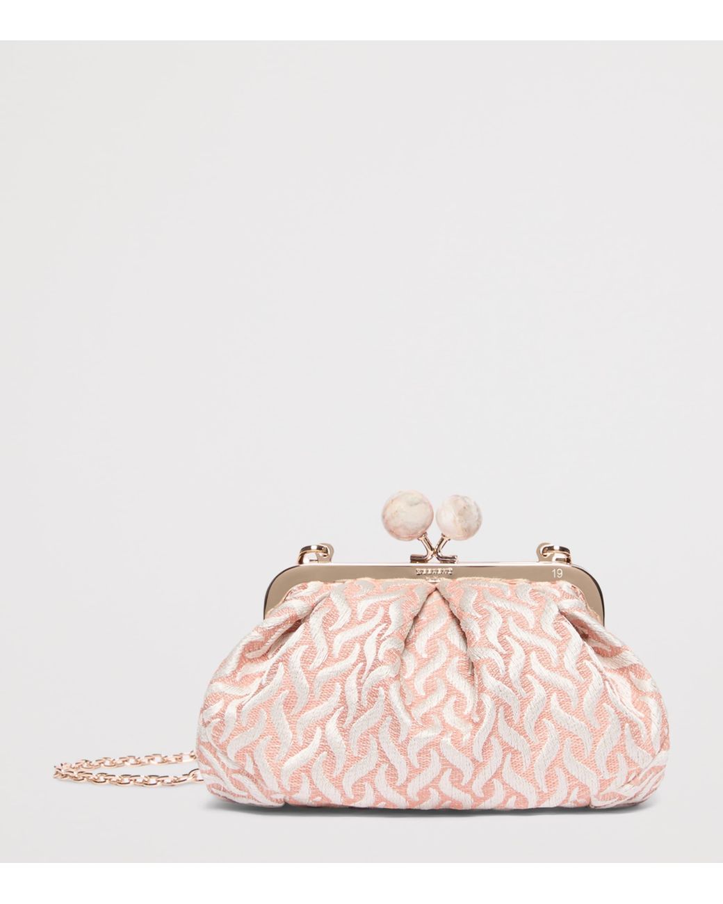 Weekend by Maxmara Pink Woven Jacquard Pasticcino Clutch Bag