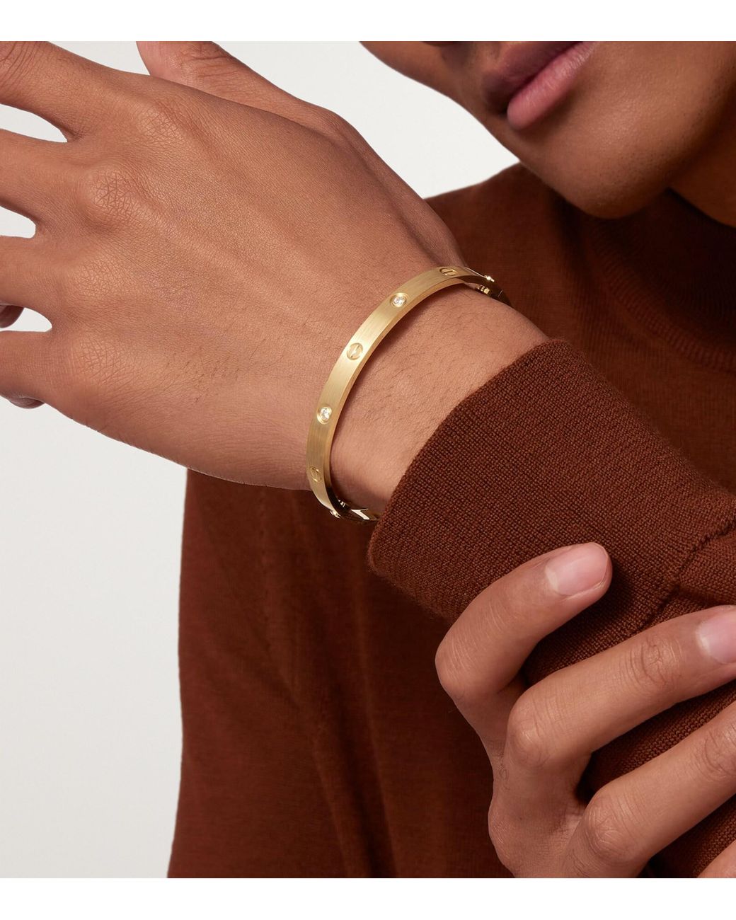 Cartier Natural And Diamond Brushed Love Bangle