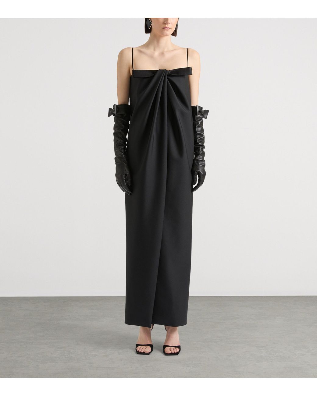 Givenchy Black Wool-Mohair Sliced Maxi Dress