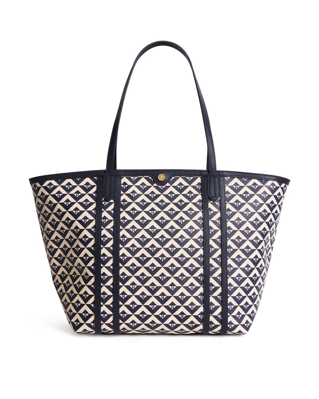 Harrods Black Coated Canvas Geometric Tote Bag