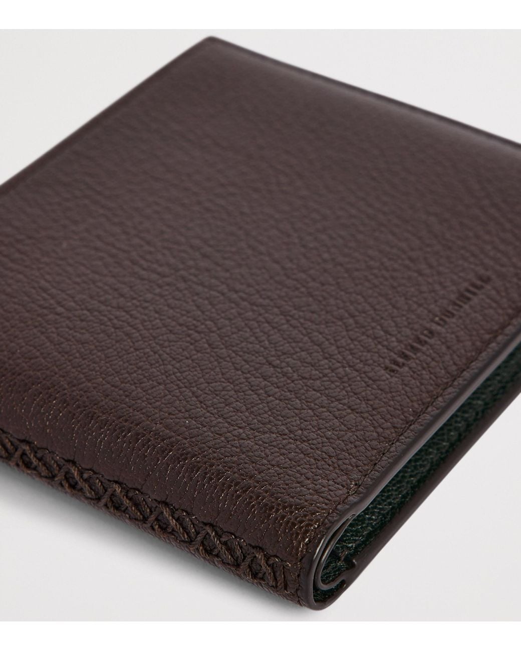 Dunhill Brown Leather Century Compact Wallet for men