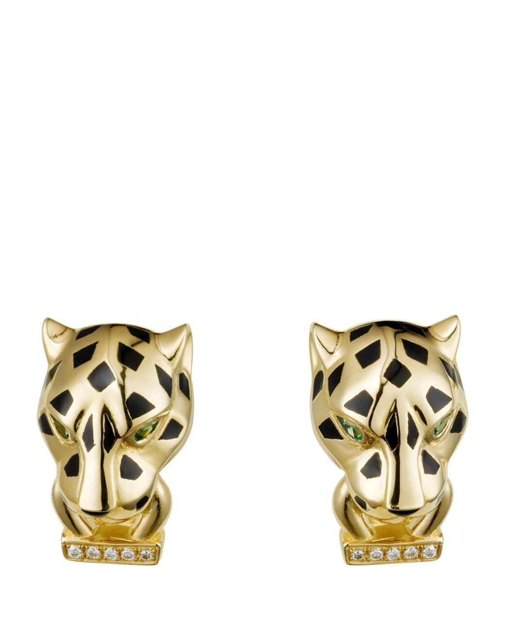 Cartier Metallic And Diamond Panthère De Earrings