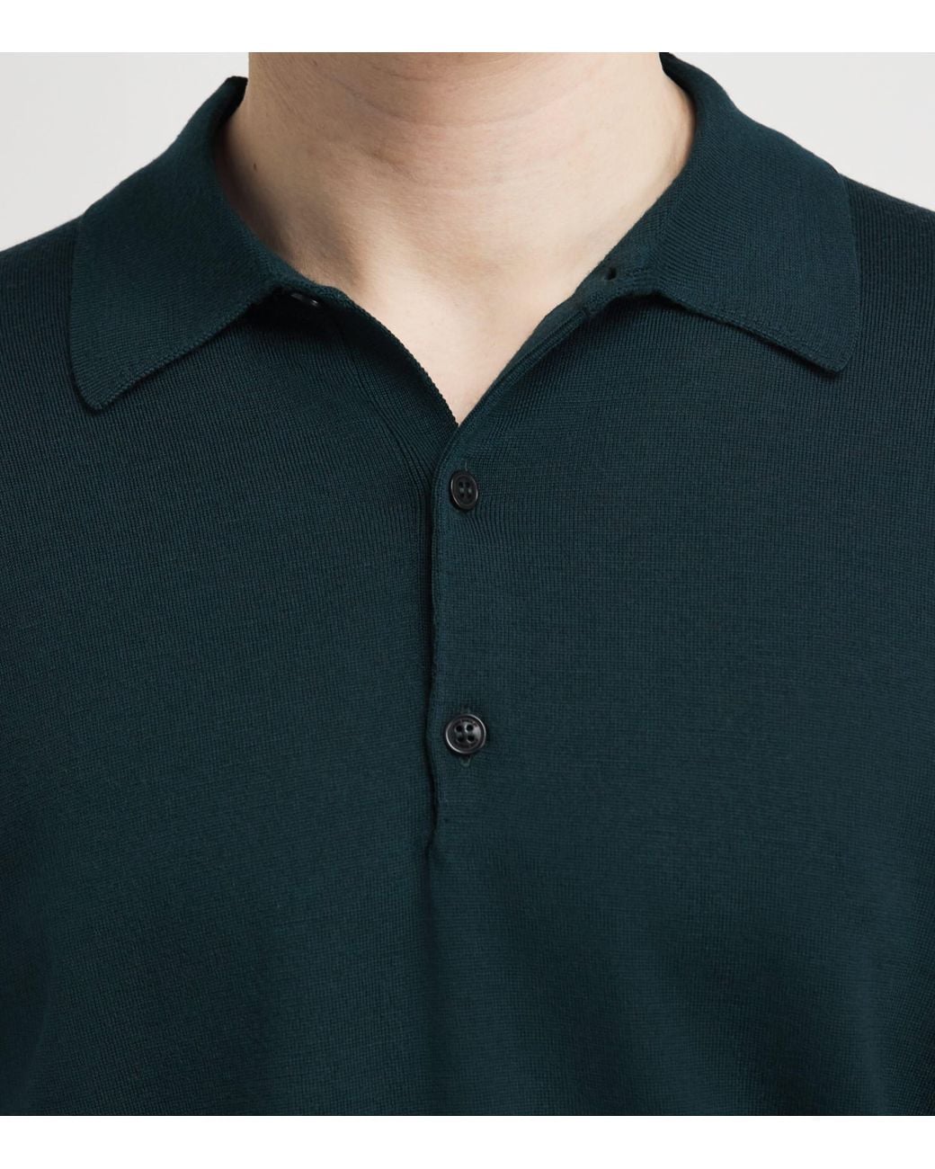 John Smedley Green Merino Macloud Polo Shirt for men