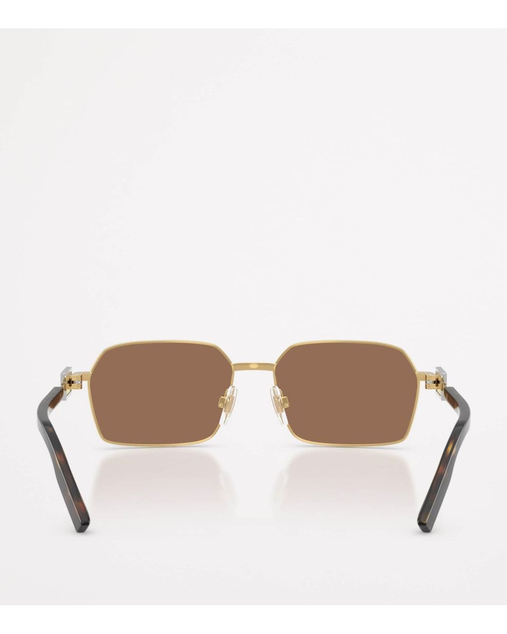 Dolce & Gabbana Brown Wire-Frame Rectangular Sunglasses for men