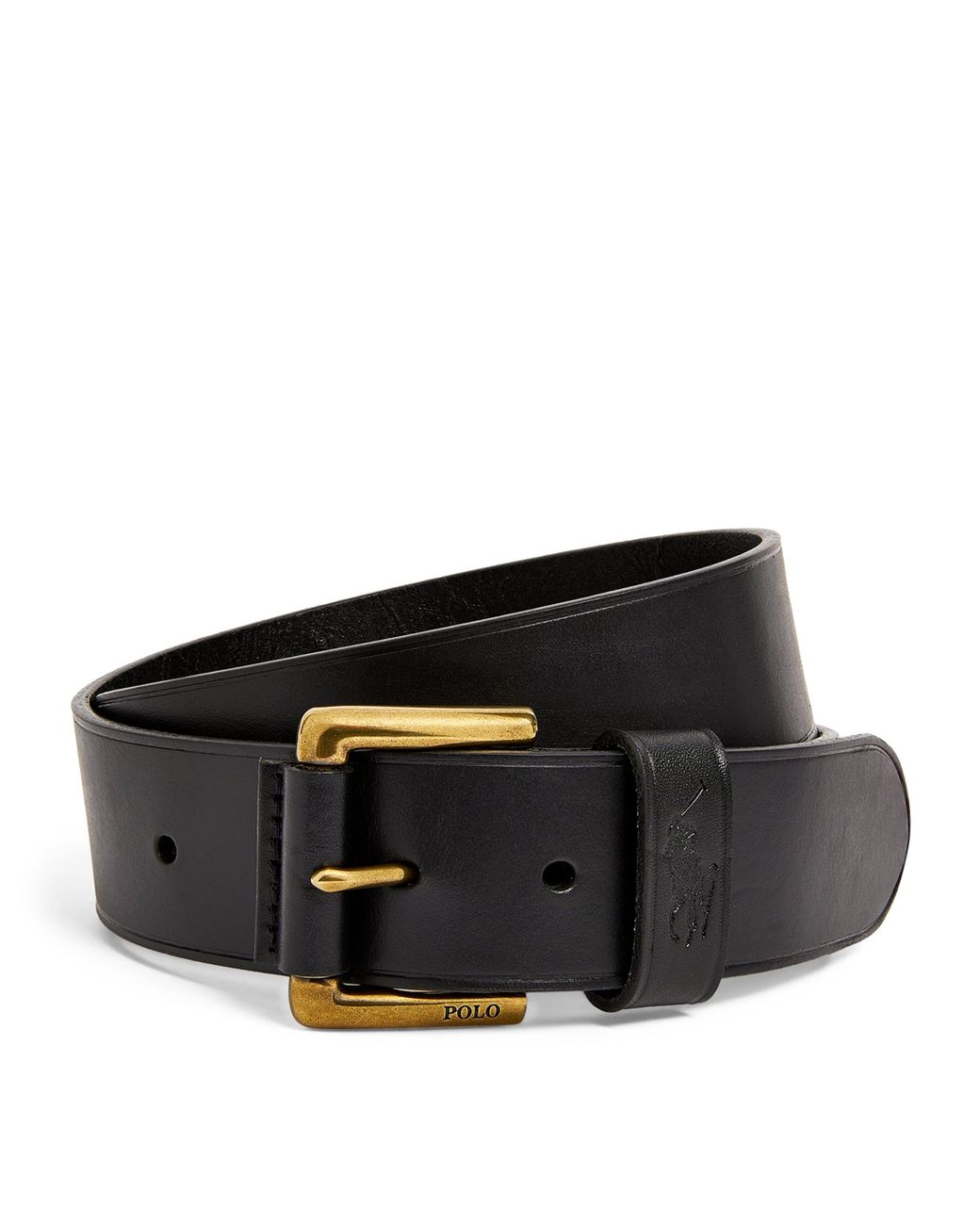 Polo Ralph Lauren Black Leather Polo Pony Belt for men
