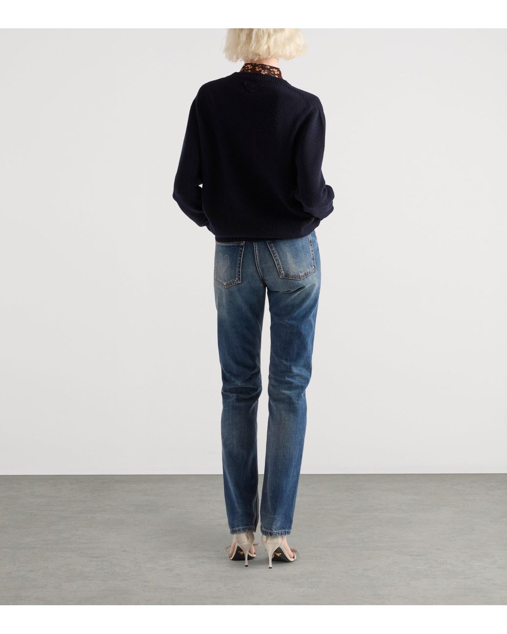 Prada Blue Wool-Cashmere Sweatshirt