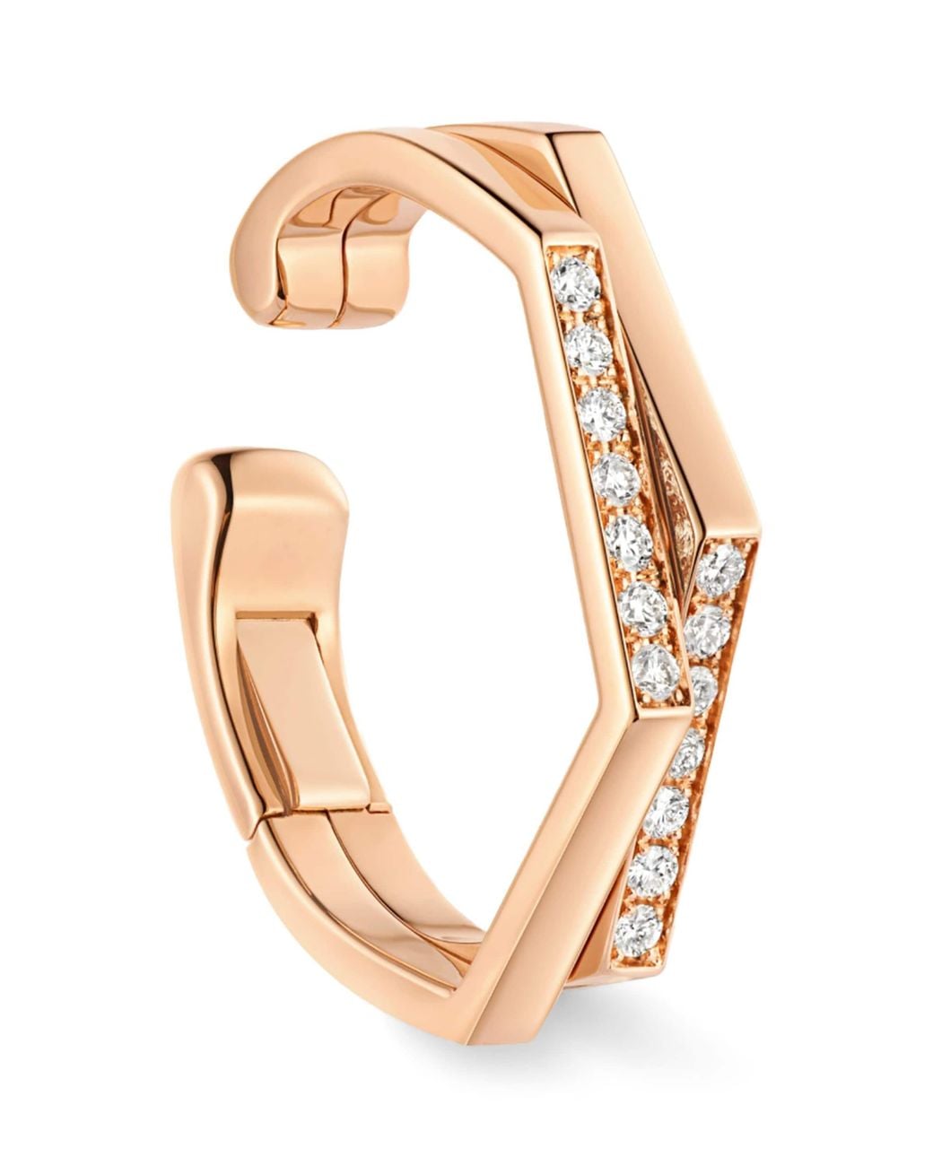 Repossi Metallic And Diamond Antifer 2-Row Ear Cuff