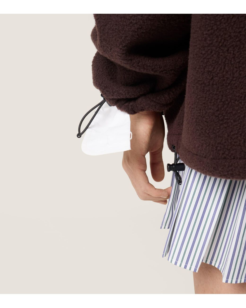 Miu Miu Brown Fleece Zip-Up Jacket