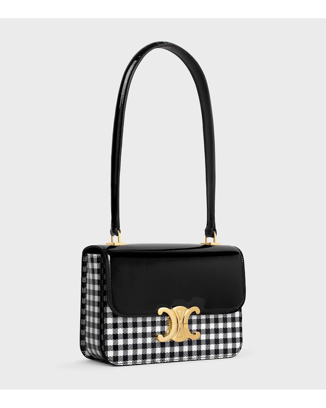 Celine Patent Calfskin Teen Garance Shoulder Bag in Black