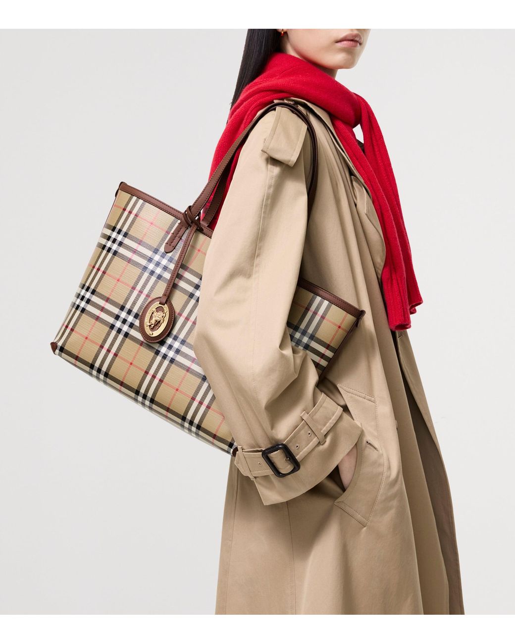Burberry Black Small Check Tote Bag