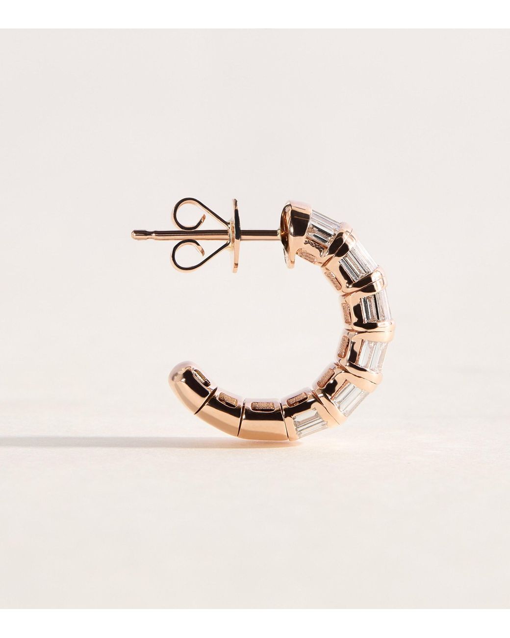 SHAY Natural Rose And Diamond Baguette Earrings