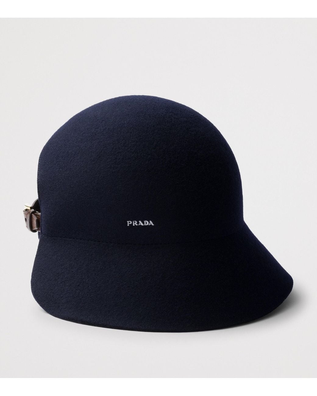 Prada Blue Fleece Wool Cloche Hat