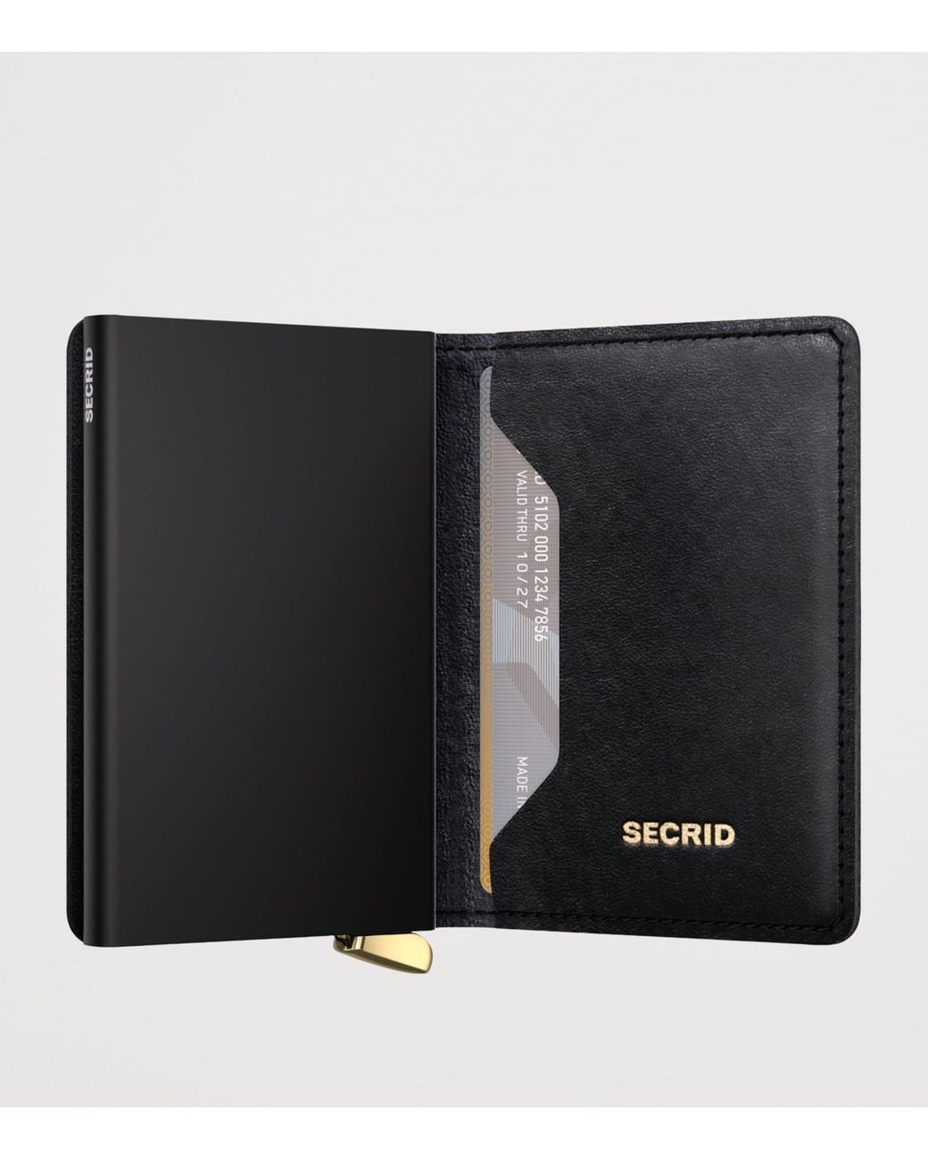 Secrid Black Leather Diamond-Embossed Slimwallet for men