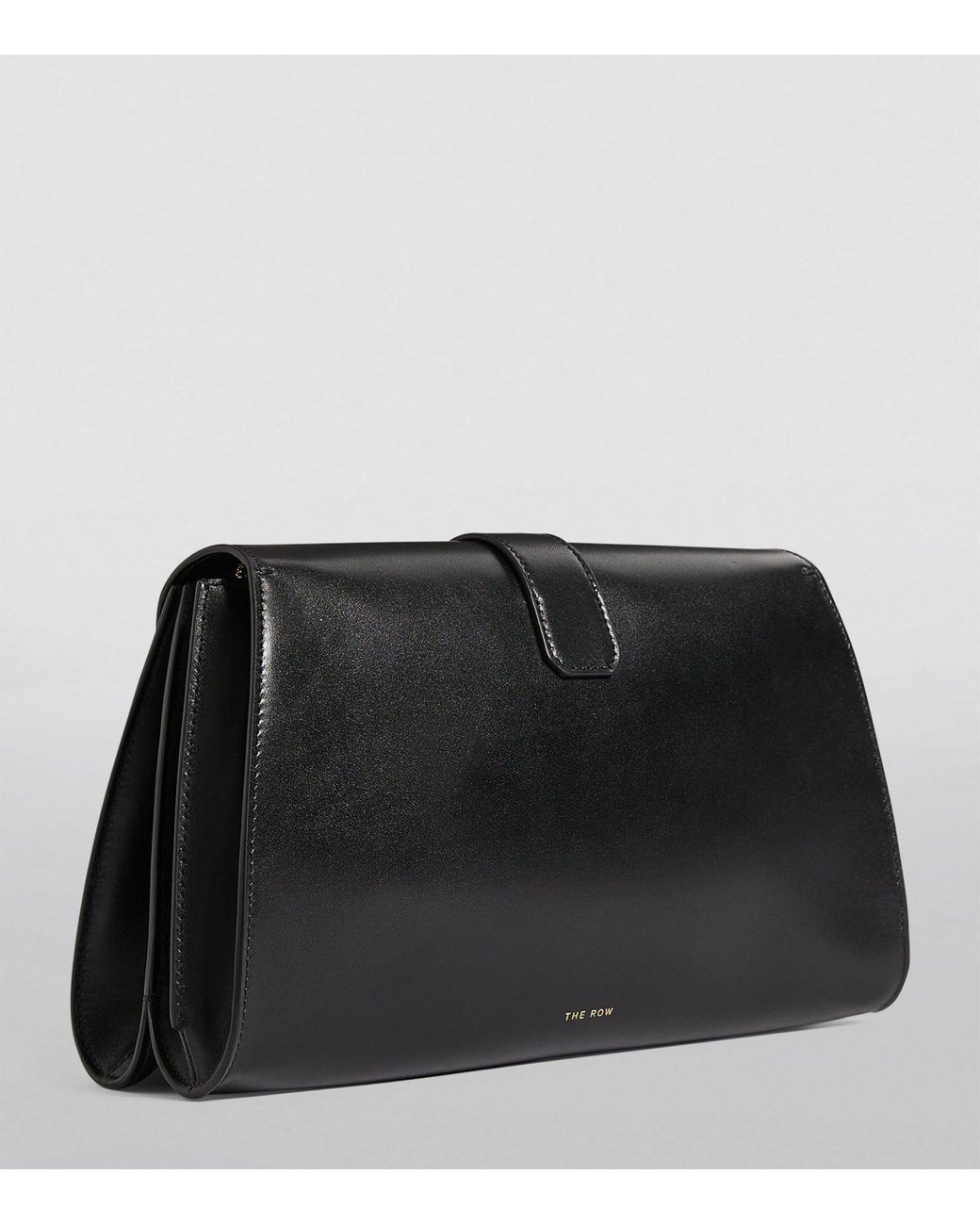 【The Row】Isla Bag in Leather ブラック THE ROW Isla Flap Clutch Bag in Leather - Bergdorf Goodman