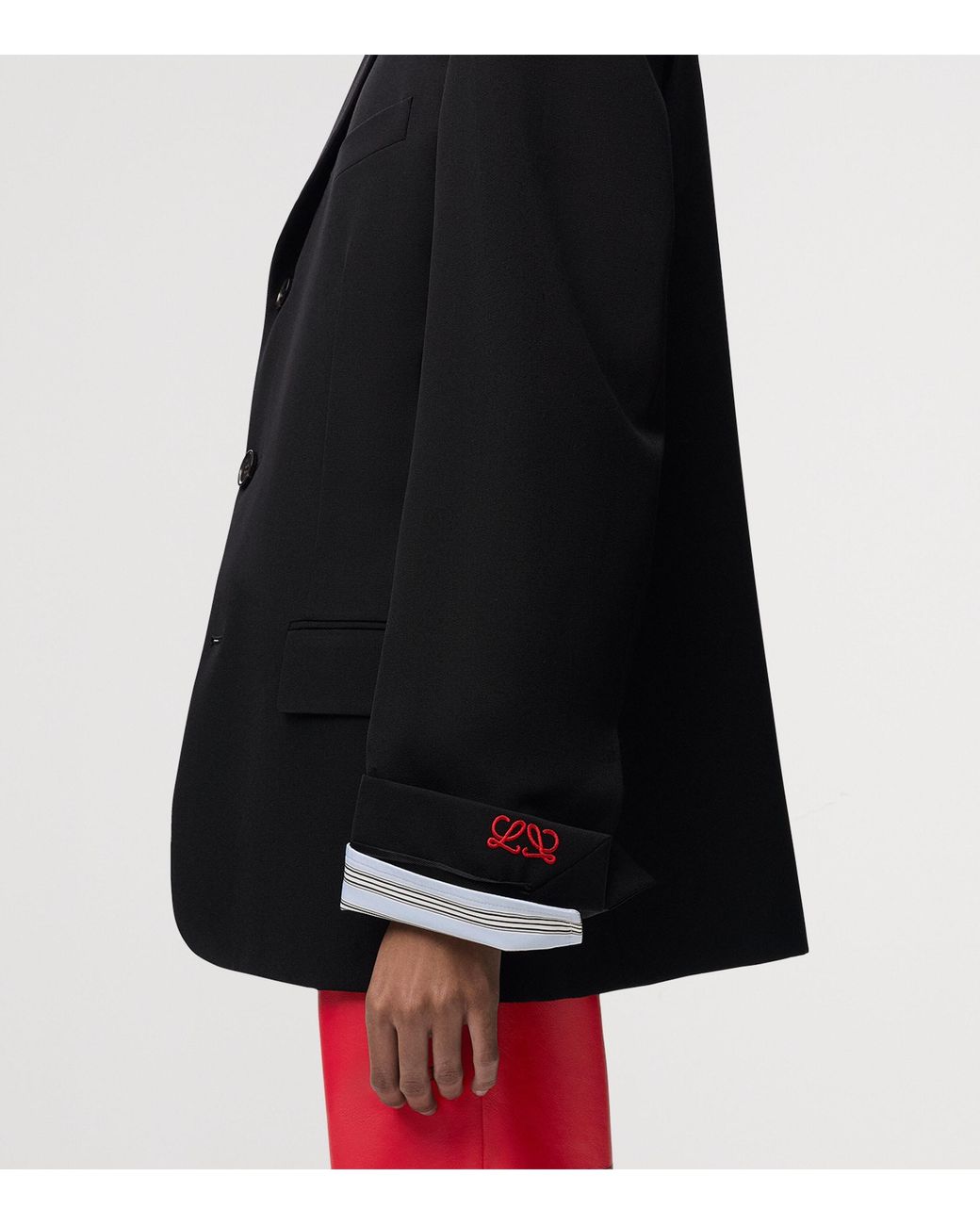 Loewe Blue Wool-Blend Layered-Cuff Blazer