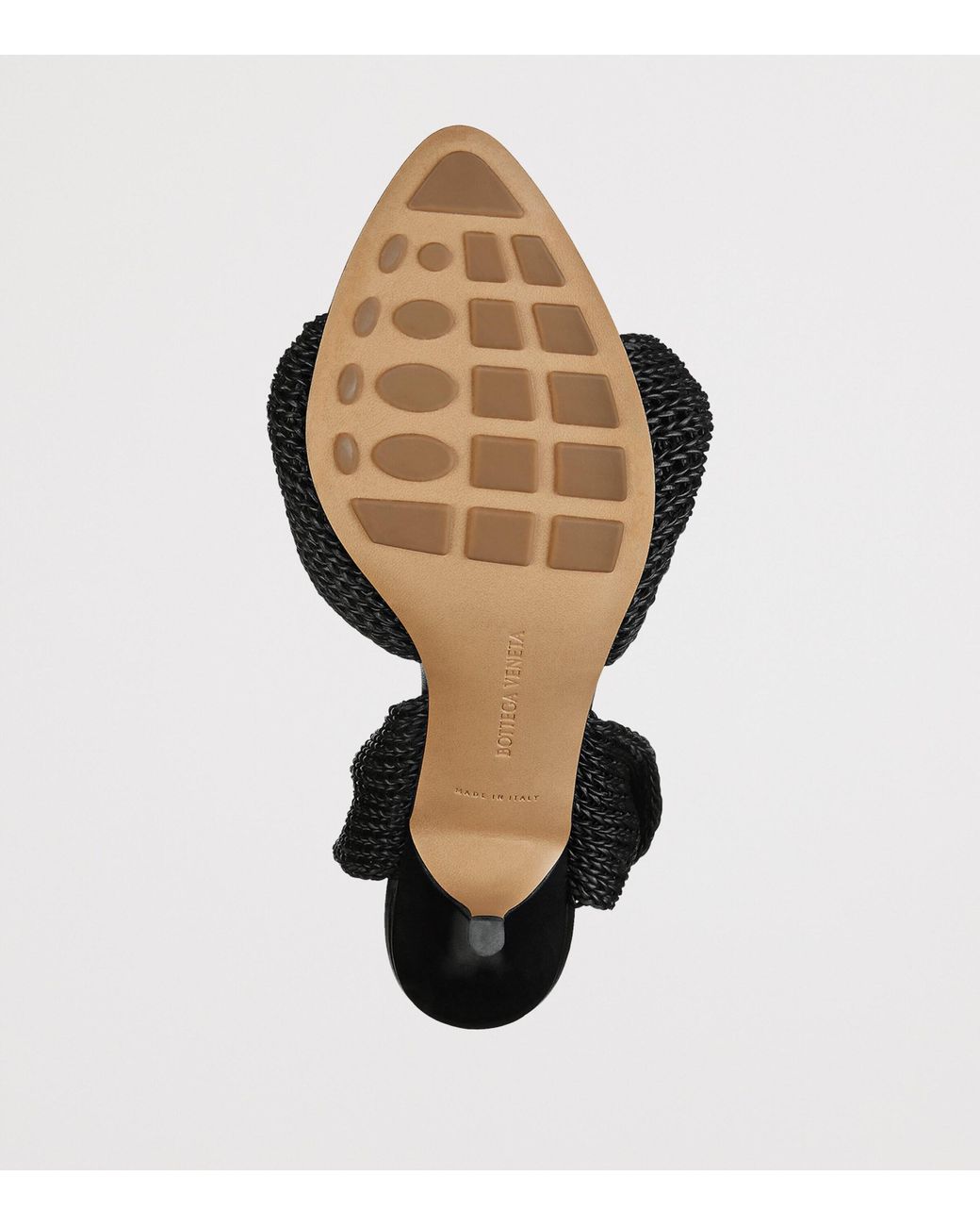 Bottega Veneta Black Lambskin Woven Grace Slingback Sandals 90