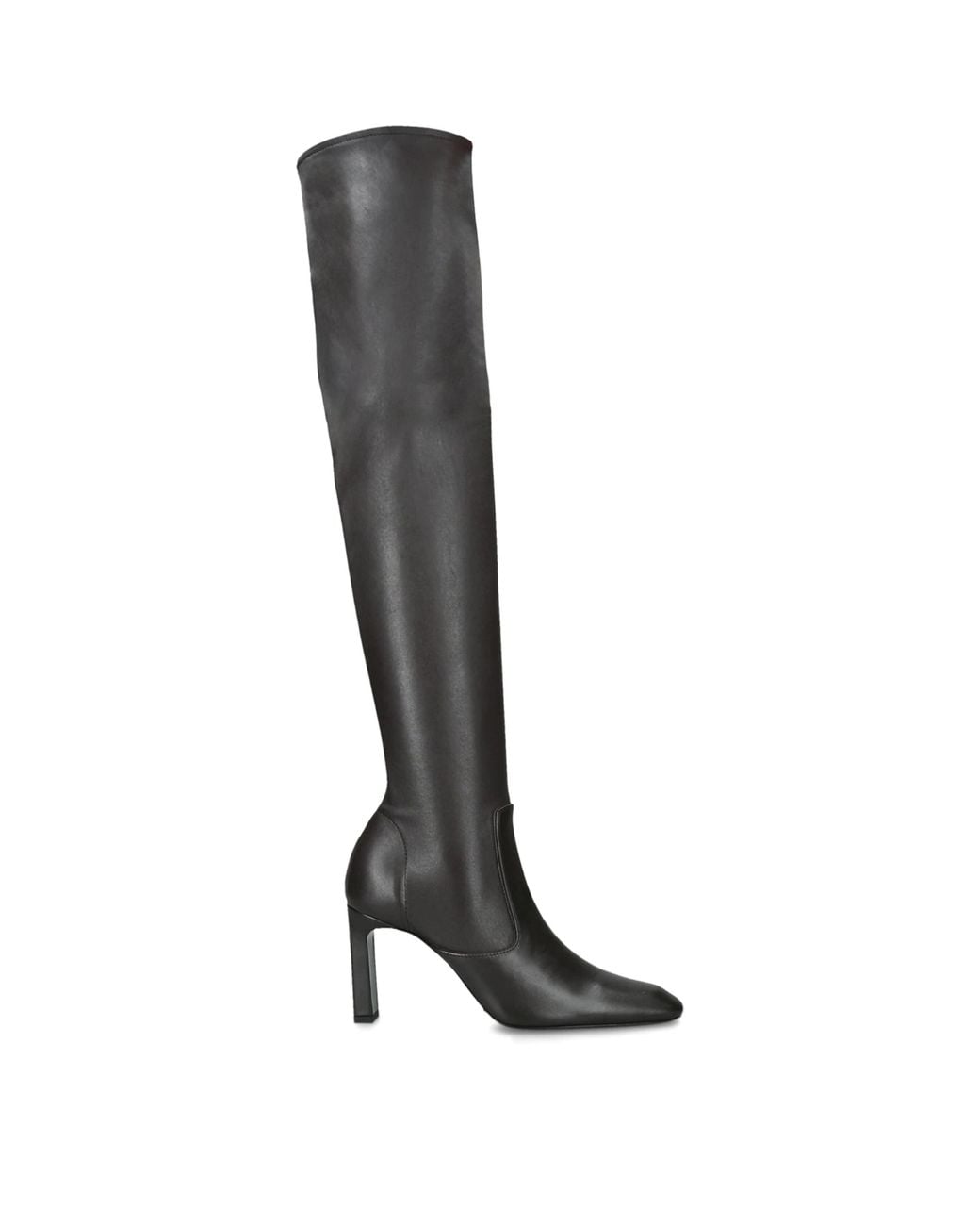 Totême Black Leather Over-The-Knee Boots 85