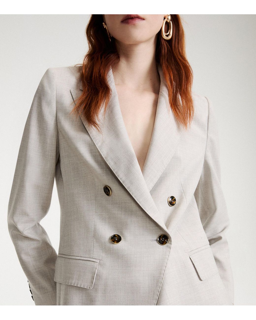Marella White Double-Breasted Blazer