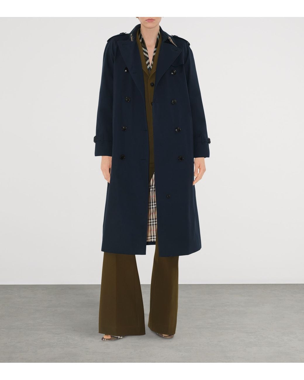 Burberry Blue Long Waterloo Heritage Trench Coat