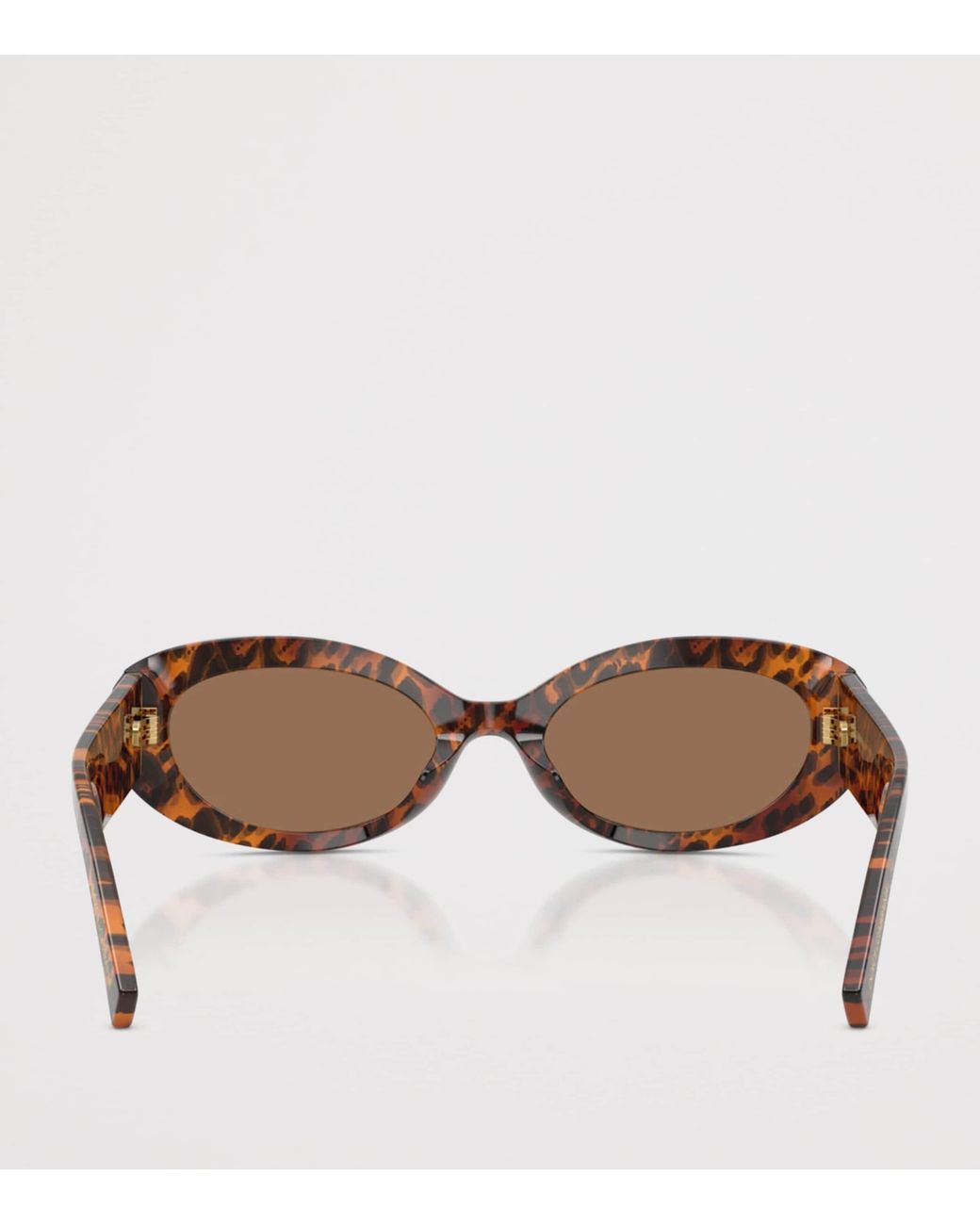 Dolce & Gabbana Brown Tortoiseshell Oval Sunglasses