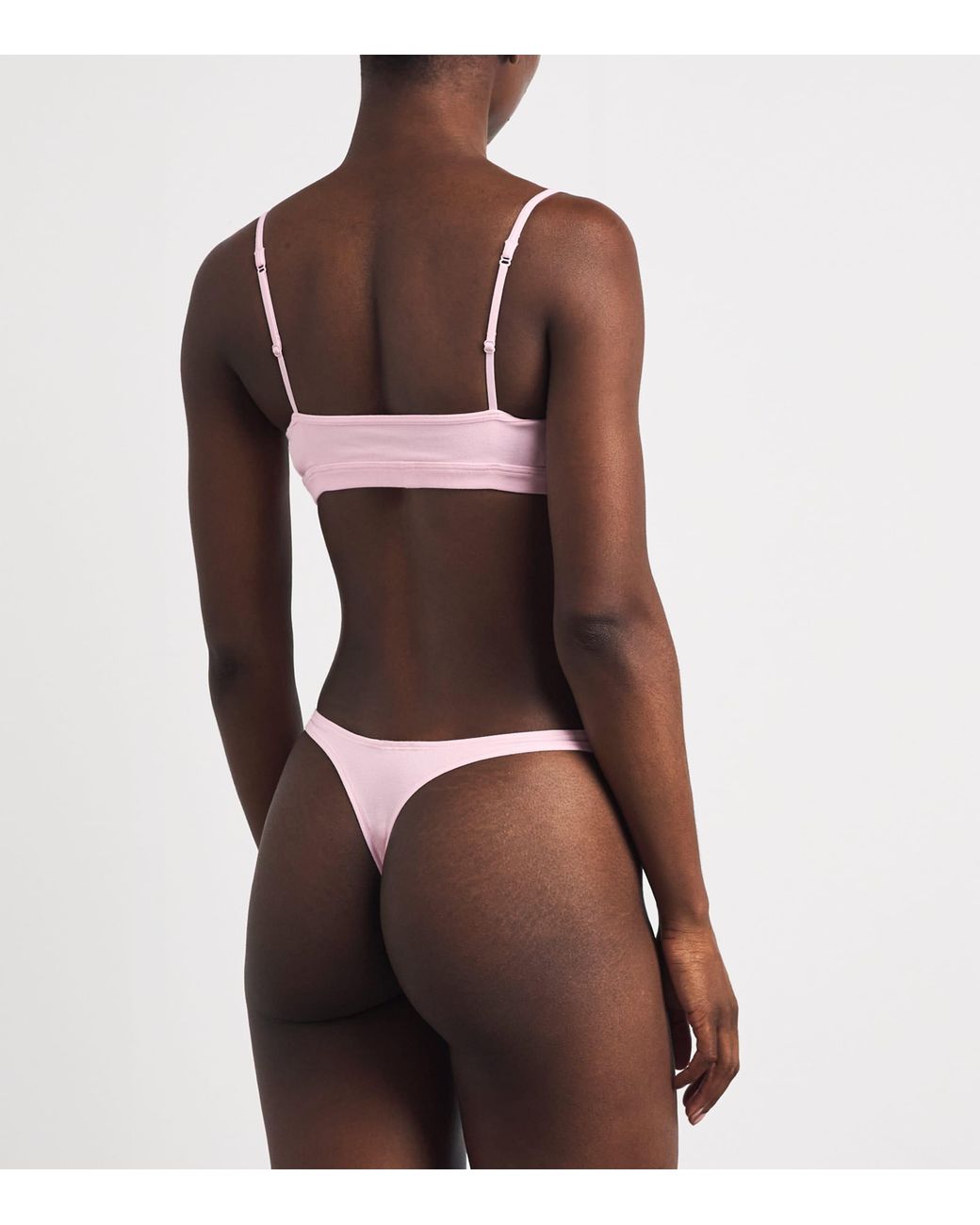 Skims Pink Stretch-Cotton Everyday Thong