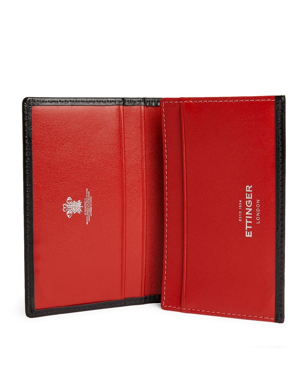 Ettinger Black Leather Sterling Visiting Card Holder